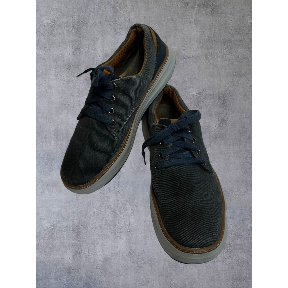 Skechers Classic Fit Oxford Sneakers Mens 8.5 Navy Blue Goga Mat 65981